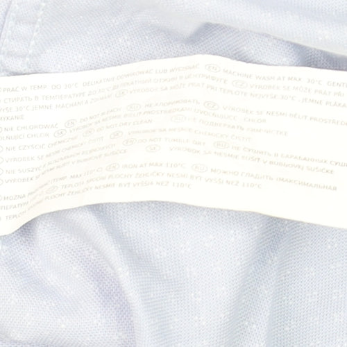 Top Secret Men's Blue Cotton Long Sleeve Dress Shirt XL 44/45