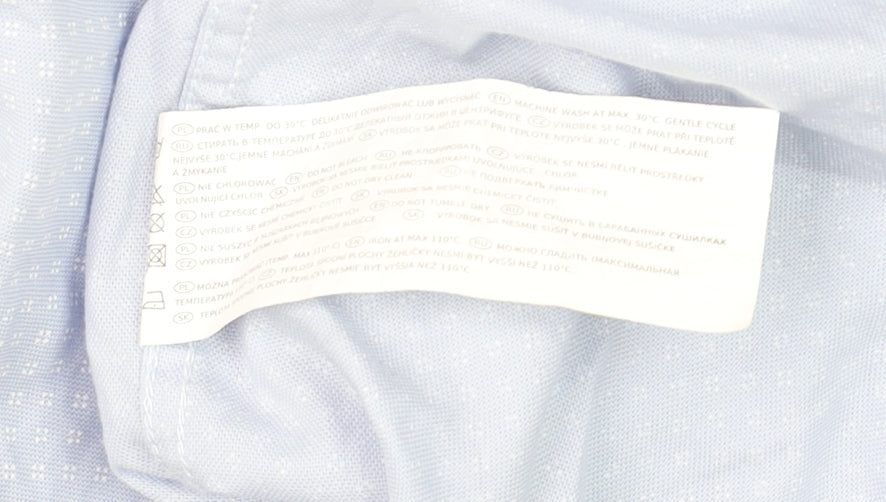Top Secret Men's Blue Cotton Long Sleeve Dress Shirt XL 44/45