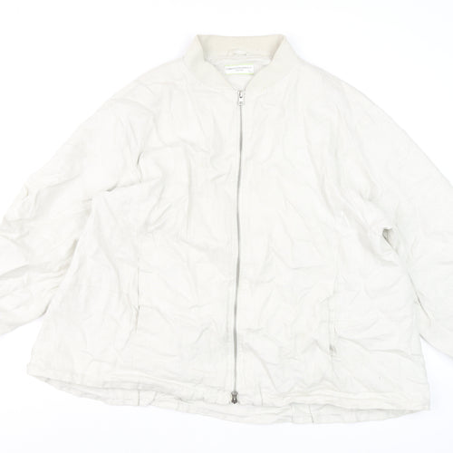 Carolyn Donnelly The Edit Women’s Beige Linen Bomber Jacket L