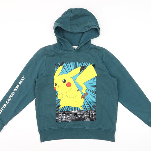 Next Boys Blue Pokémon Pikachu Sequin Pullover Hoodie 11 Years