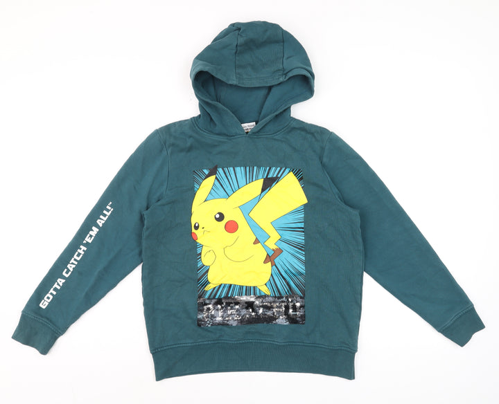 Next Boys Blue Pokémon Pikachu Sequin Pullover Hoodie 11 Years