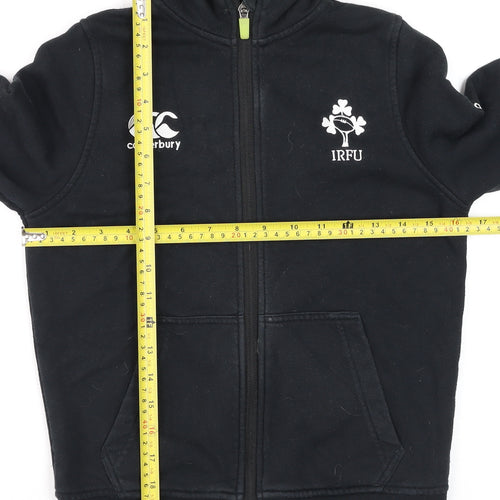 Canterbury Boys Black Full Zip Hoodie IRFU 10 Years Cotton Blend