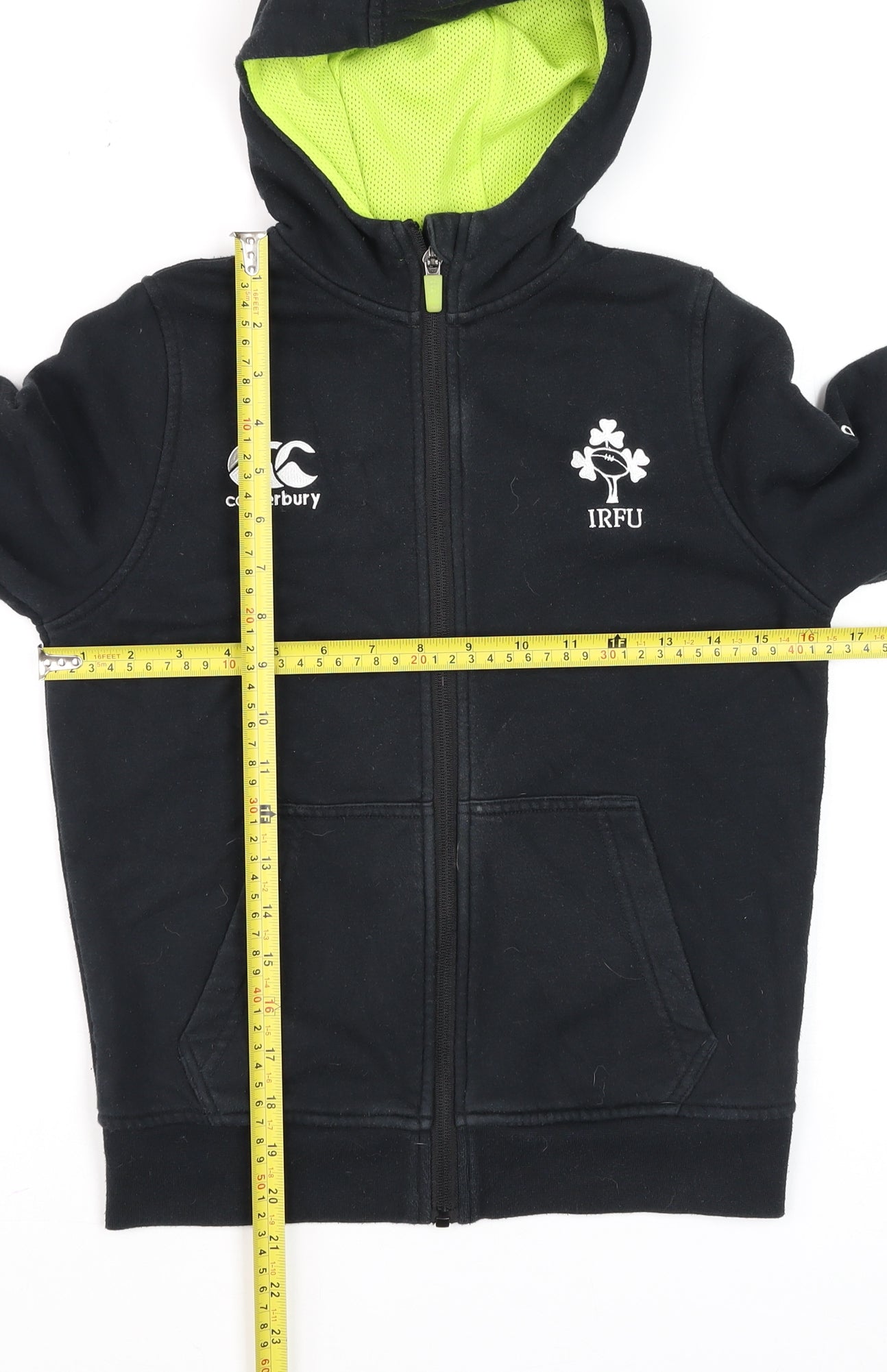 Canterbury Boys Black Full Zip Hoodie IRFU 10 Years Cotton Blend