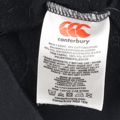 Canterbury Boys Black Full Zip Hoodie IRFU 10 Years Cotton Blend