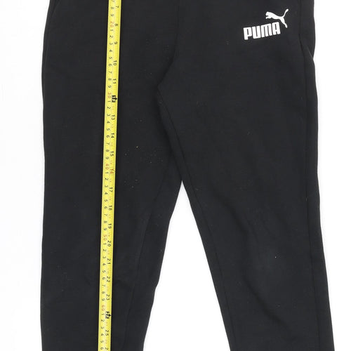 Puma Boys Black 11-12 Years Jogger Sweatpants Elastic Waist Tapered Fit