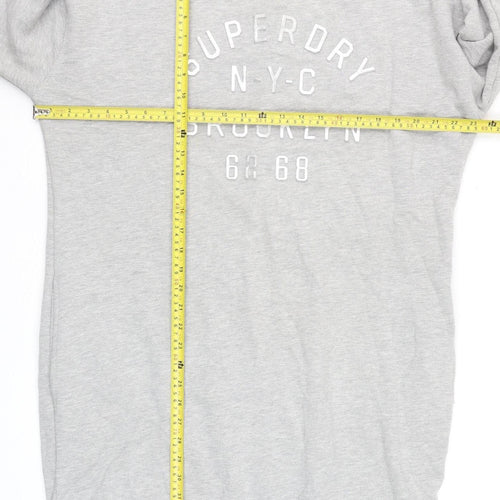 Superdry Women Grey XL Pullover Sweatshirt with Logo Detail