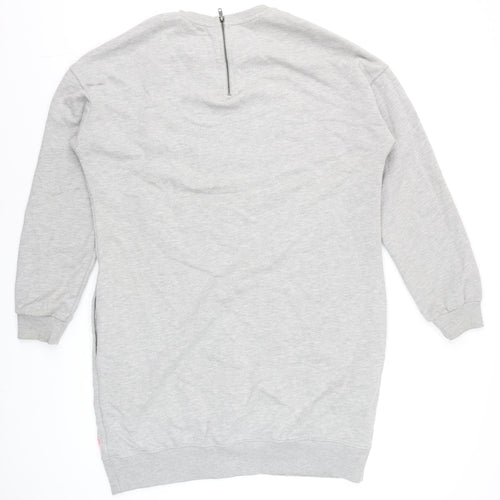 Superdry Women Grey XL Pullover Sweatshirt with Logo Detail