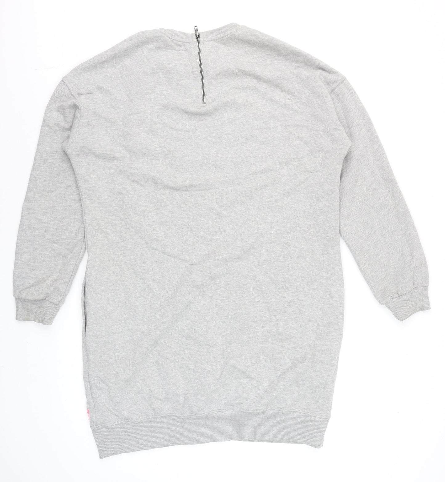 Superdry Women Grey XL Pullover Sweatshirt with Logo Detail