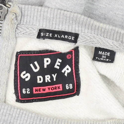 Superdry Women Grey XL Pullover Sweatshirt with Logo Detail