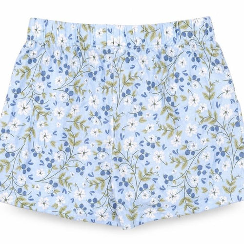 Dunnes Stores Girls Blue Floral Cotton Elastic Waist Shorts Age 6