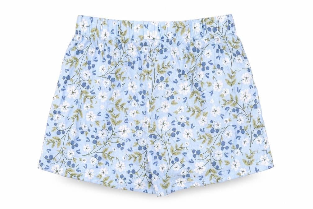 Dunnes Stores Girls Blue Floral Cotton Elastic Waist Shorts Age 6