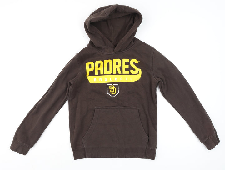Genuine Merchandise Boys Brown Padres Pullover Hoodie Size 10-12 Baseball Graphic