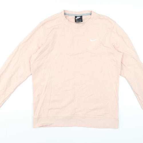 Nike Women Pink Crew Neck Pullover Sweatshirt Size M Cotton