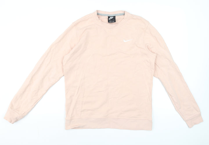 Nike Women Pink Crew Neck Pullover Sweatshirt Size M Cotton