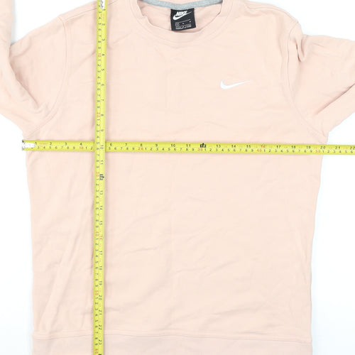 Nike Women Pink Crew Neck Pullover Sweatshirt Size M Cotton