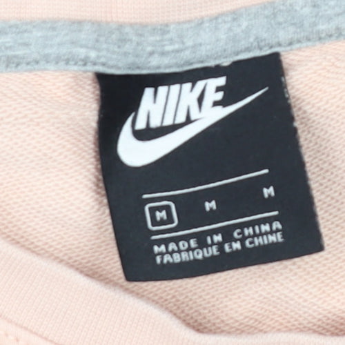 Nike Women Pink Crew Neck Pullover Sweatshirt Size M Cotton