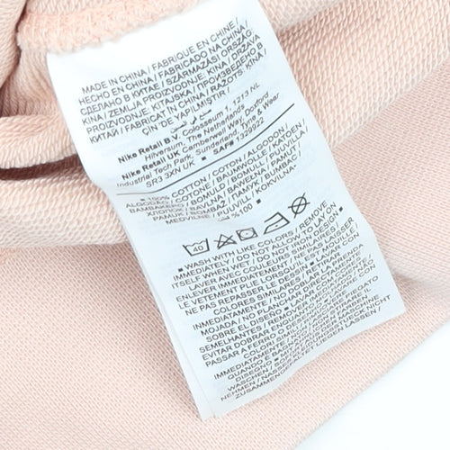 Nike Women Pink Crew Neck Pullover Sweatshirt Size M Cotton