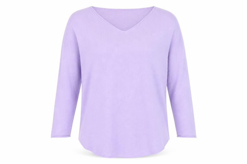 Pala D’Oro Women’s Purple V-Neck Long Sleeve Pullover Jumper L/XL