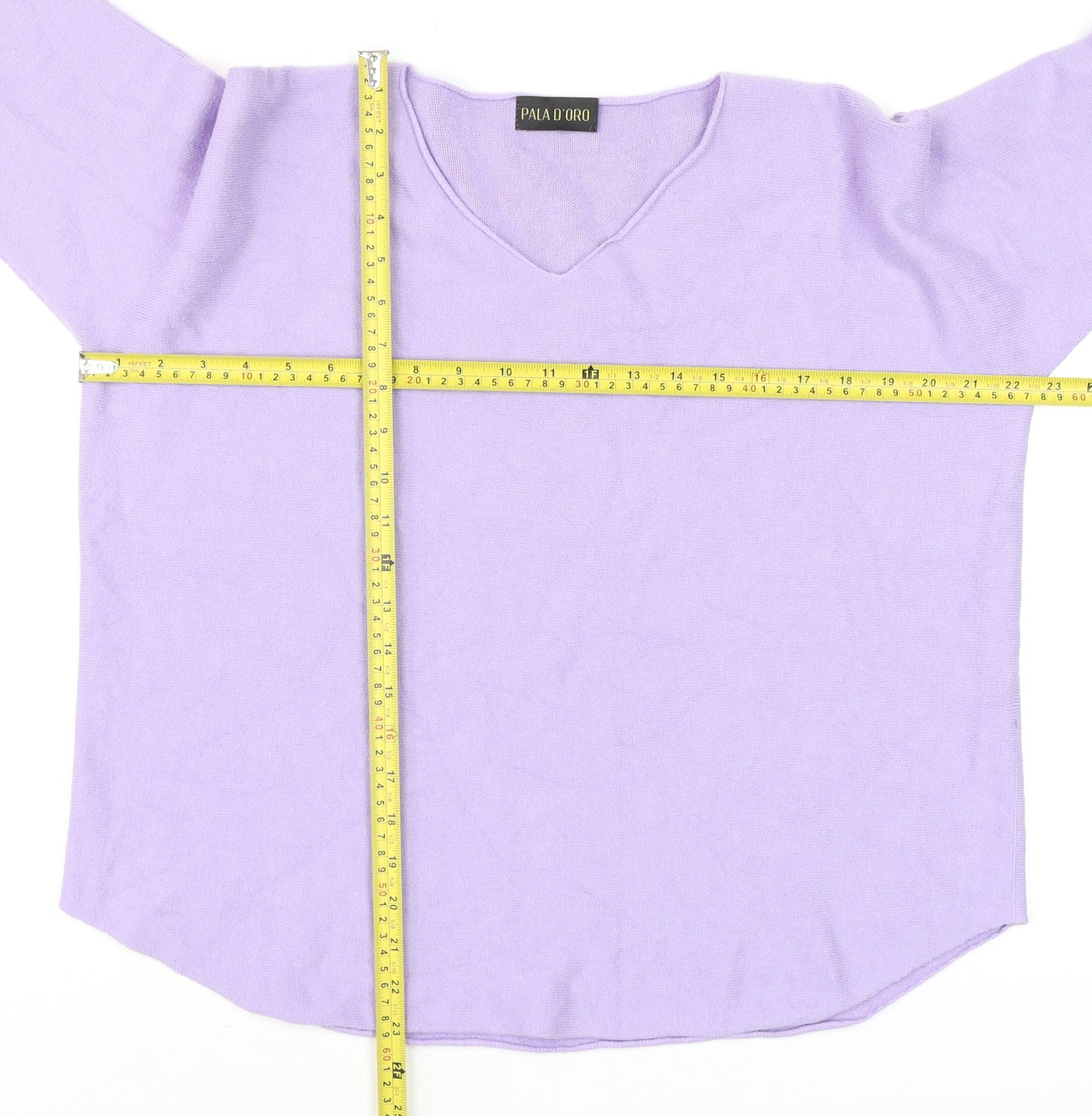 Pala D’Oro Women’s Purple V-Neck Long Sleeve Pullover Jumper L/XL