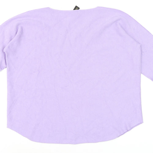 Pala D’Oro Women’s Purple V-Neck Long Sleeve Pullover Jumper L/XL