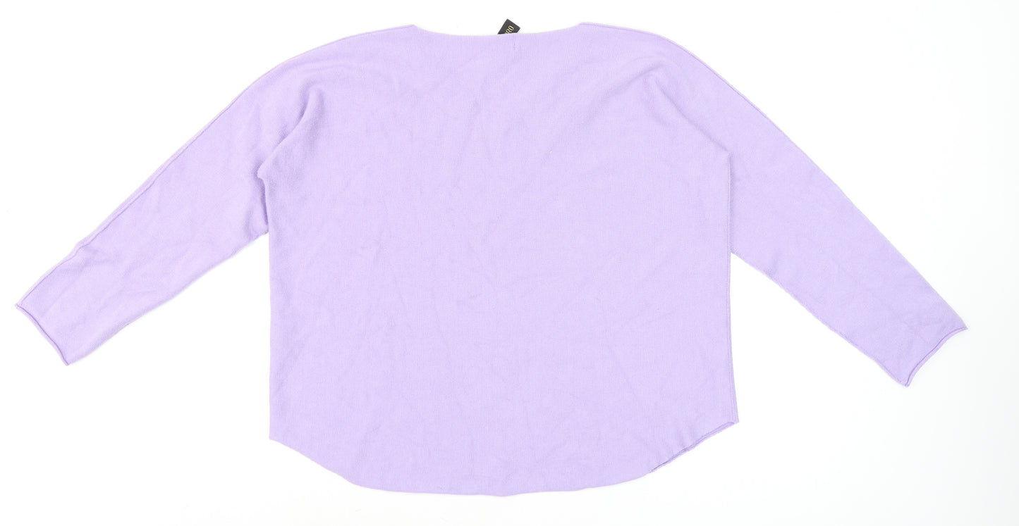 Pala D’Oro Women’s Purple V-Neck Long Sleeve Pullover Jumper L/XL