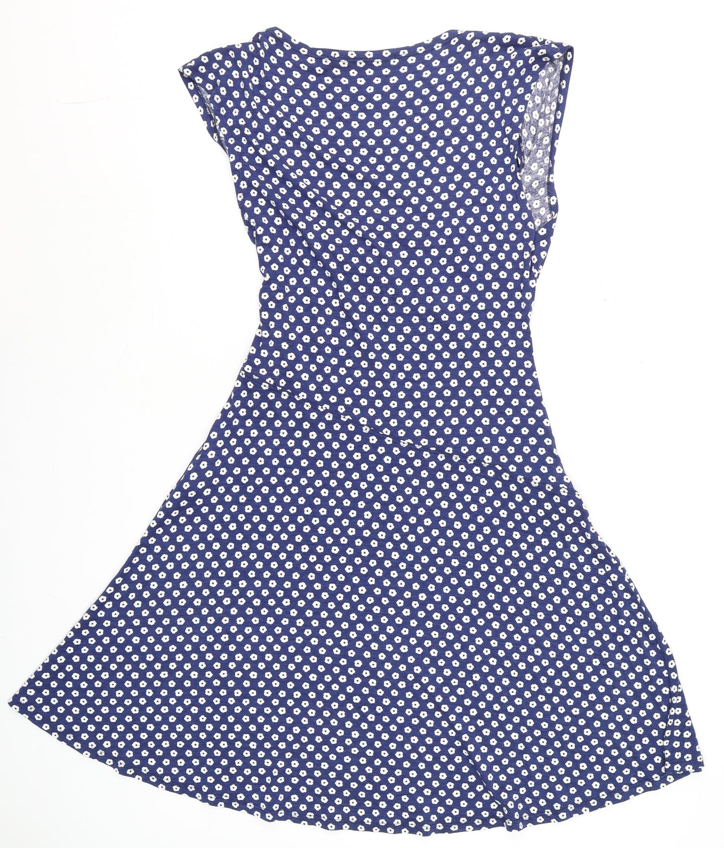 La Fée Maraboutée Women Blue Floral Wrap Dress Size 8 Summer
