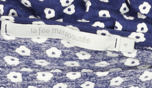 La Fée Maraboutée Women Blue Floral Wrap Dress Size 8 Summer