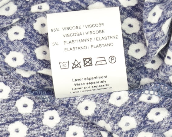 La Fée Maraboutée Women Blue Floral Wrap Dress Size 8 Summer