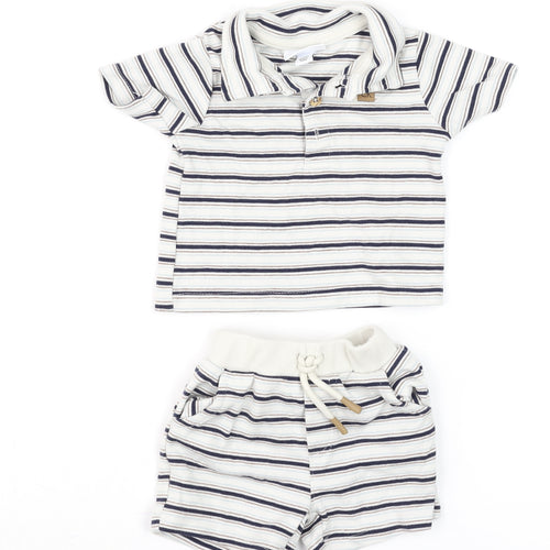 Calvin Klein Unisex Baby Multicoloured 3-6M Striped Jersey Shorts Set
