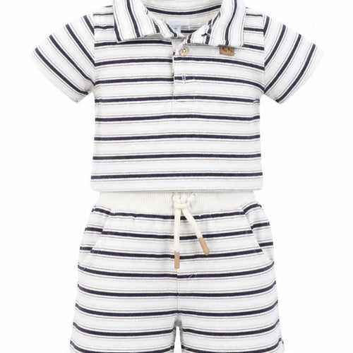 Calvin Klein Unisex Baby Multicoloured 3-6M Striped Jersey Shorts Set