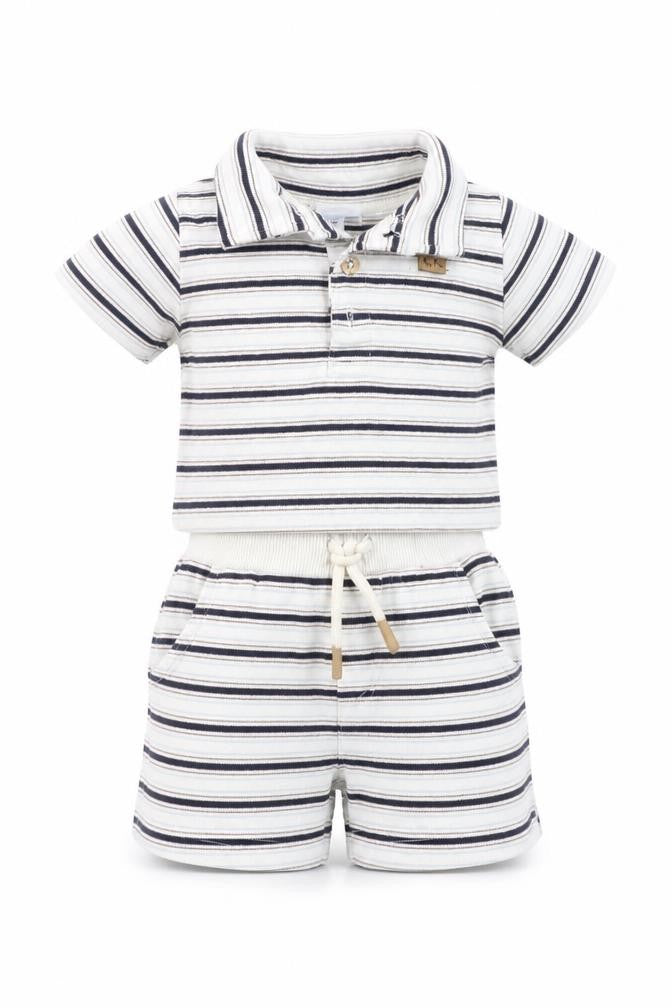 Calvin Klein Unisex Baby Multicoloured 3-6M Striped Jersey Shorts Set