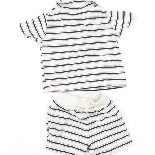 Calvin Klein Unisex Baby Multicoloured 3-6M Striped Jersey Shorts Set