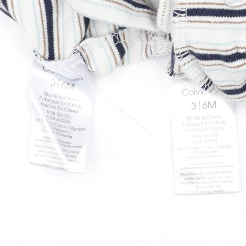 Calvin Klein Unisex Baby Multicoloured 3-6M Striped Jersey Shorts Set