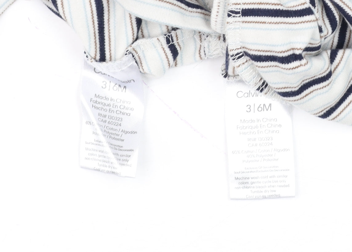 Calvin Klein Unisex Baby Multicoloured 3-6M Striped Jersey Shorts Set