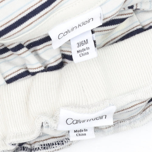 Calvin Klein Unisex Baby Multicoloured 3-6M Striped Jersey Shorts Set