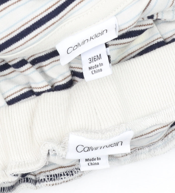 Calvin Klein Unisex Baby Multicoloured 3-6M Striped Jersey Shorts Set