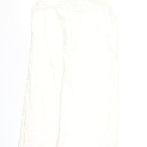 Marks and Spencer Women’s Ivory Linen Blend Sleeveless Knee Length Shift Dress Size 12