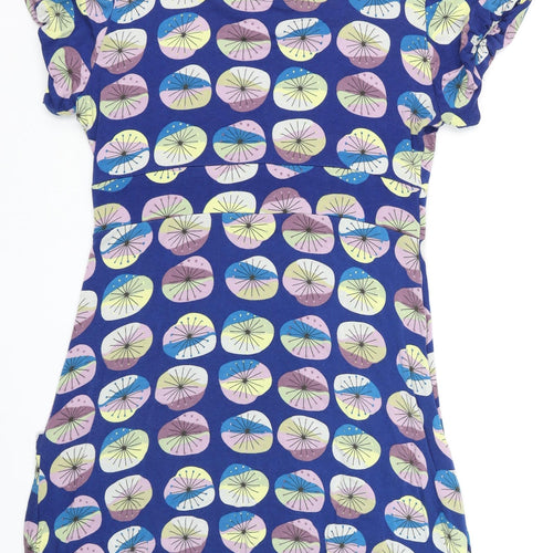 Amani Women’s Blue Geometric Short Sleeve Bodycon Dress Size 4