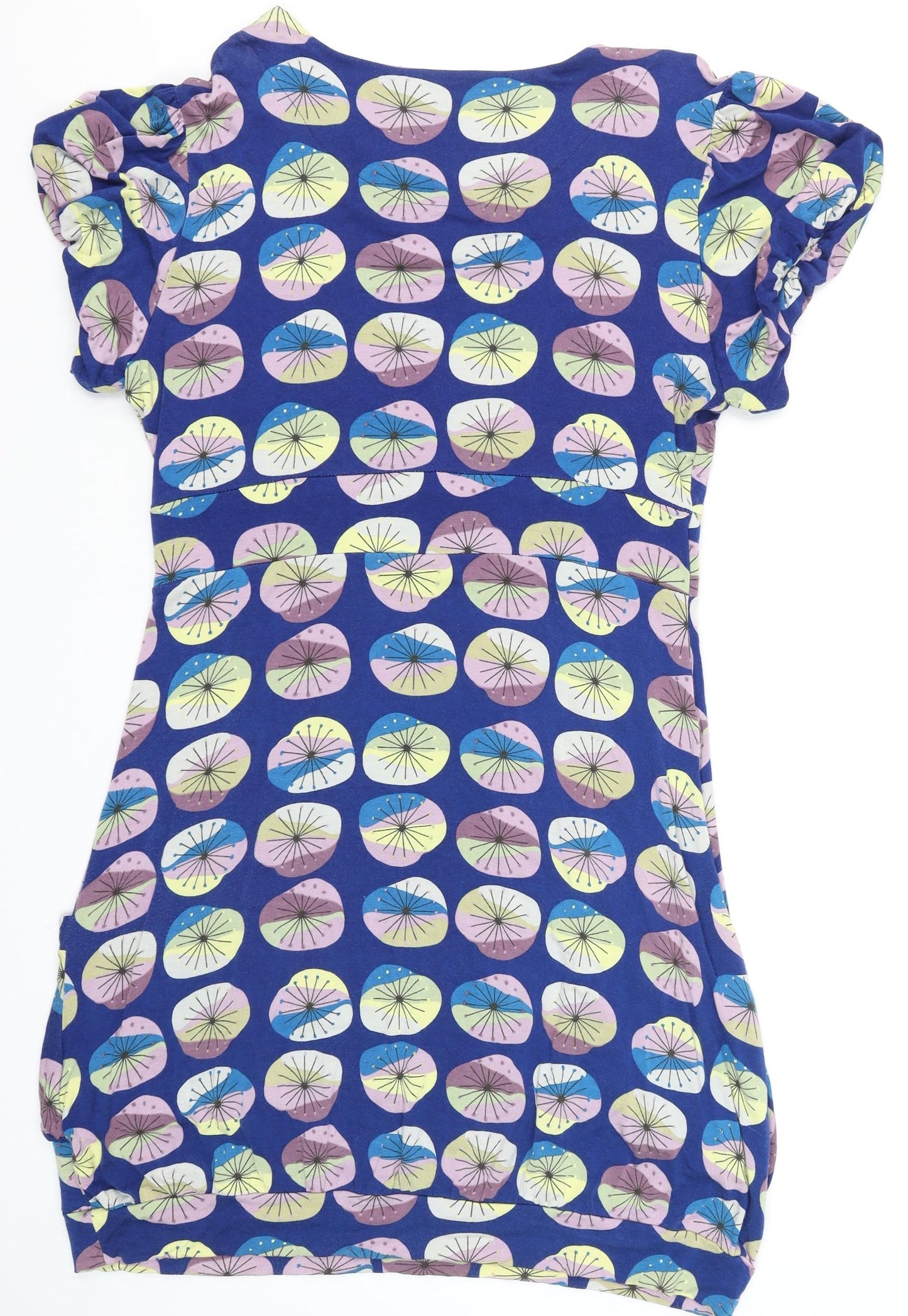 Amani Women’s Blue Geometric Short Sleeve Bodycon Dress Size 4