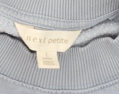 Next Petite Women’s Blue Pullover Sweatshirt Size L Cotton Blend