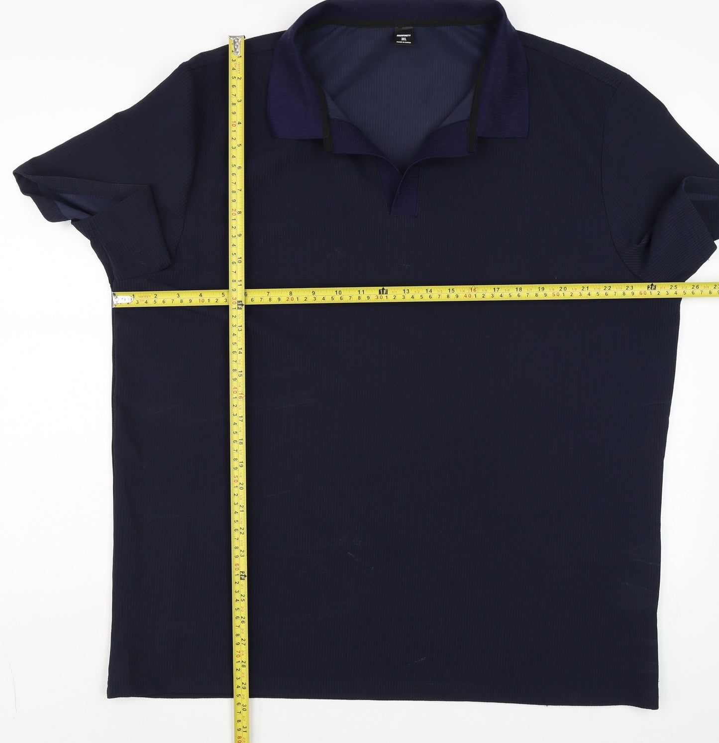 Manfinity Men's Blue 3XL Short Sleeve Collared Polo Shirt