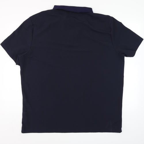 Manfinity Men's Blue 3XL Short Sleeve Collared Polo Shirt