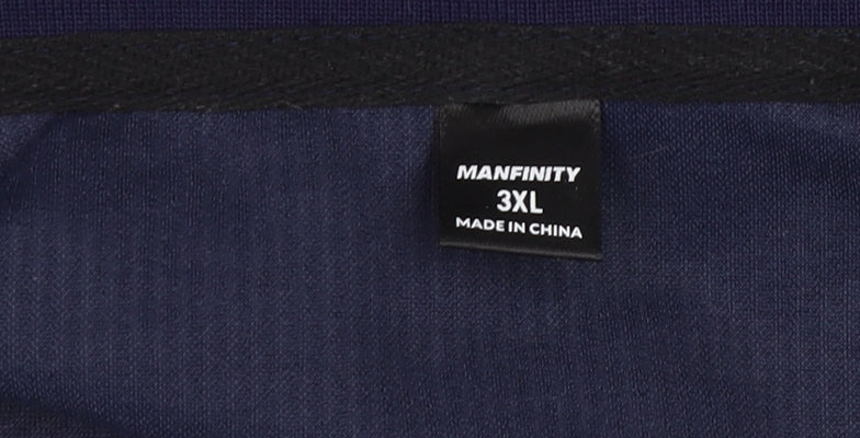 Manfinity Men's Blue 3XL Short Sleeve Collared Polo Shirt