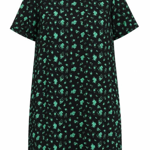 Zizzi Women's Black Floral Shift Dress Size M Short Sleeve