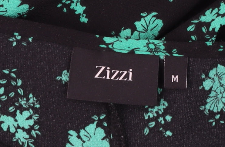 Zizzi Women's Black Floral Shift Dress Size M Short Sleeve