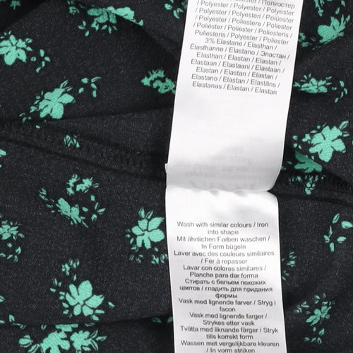 Zizzi Women's Black Floral Shift Dress Size M Short Sleeve