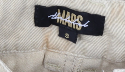 Mars the Label Womens Beige Cargo Wide Leg Cotton Trousers Size S