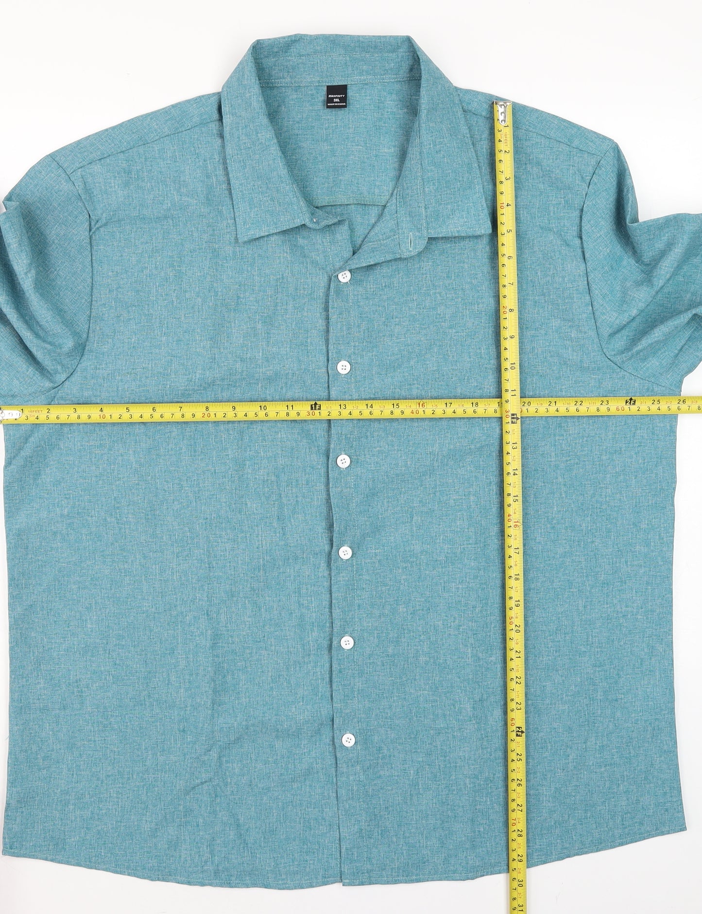 Manfinity Men's Blue 3XL Regular Fit Long Sleeve Dress Shirt