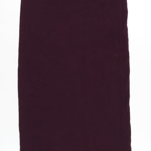 Topshop Women’s Purple Midi Pencil Skirt Size 10 Stretch Jersey
