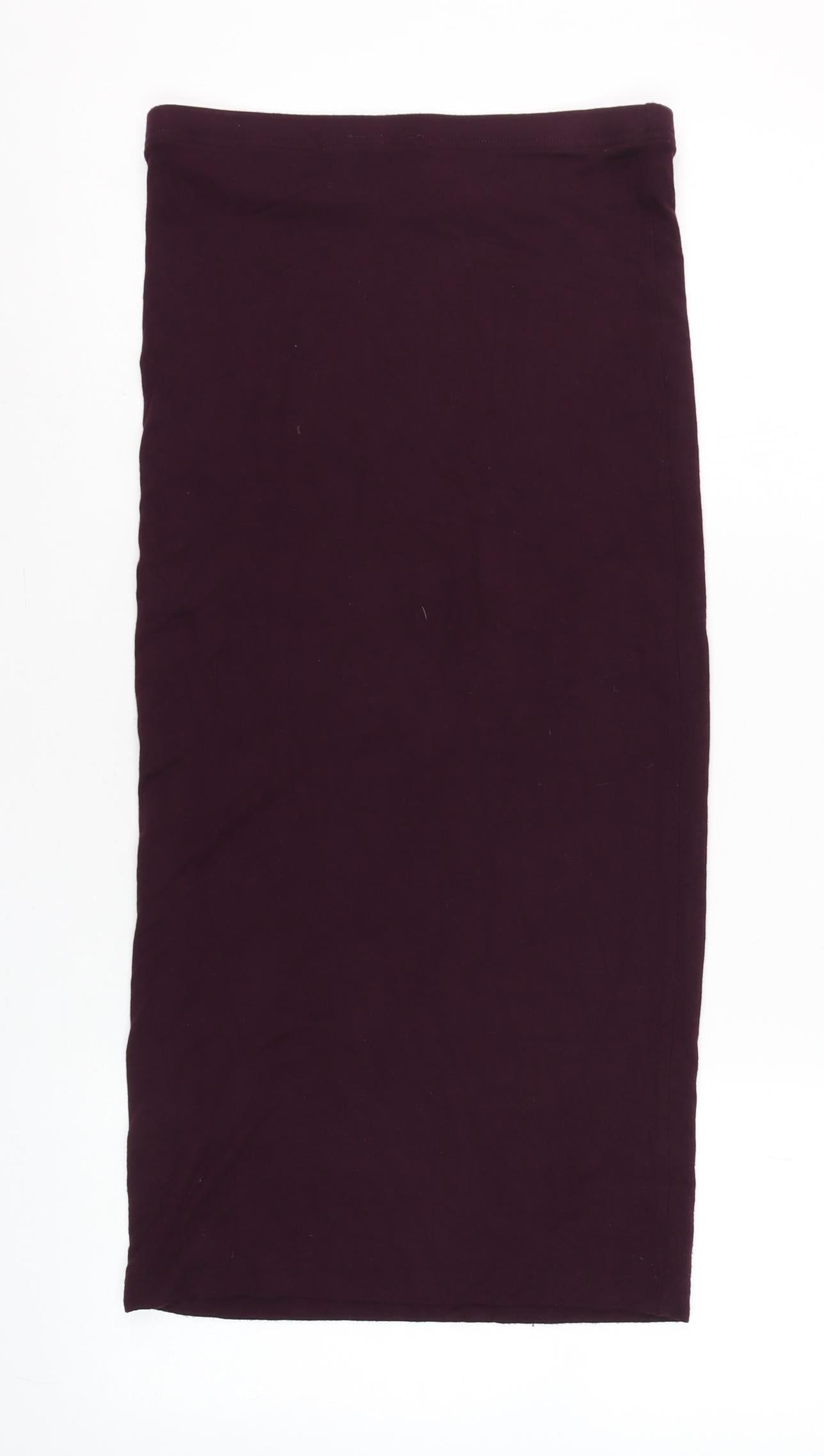 Topshop Women’s Purple Midi Pencil Skirt Size 10 Stretch Jersey